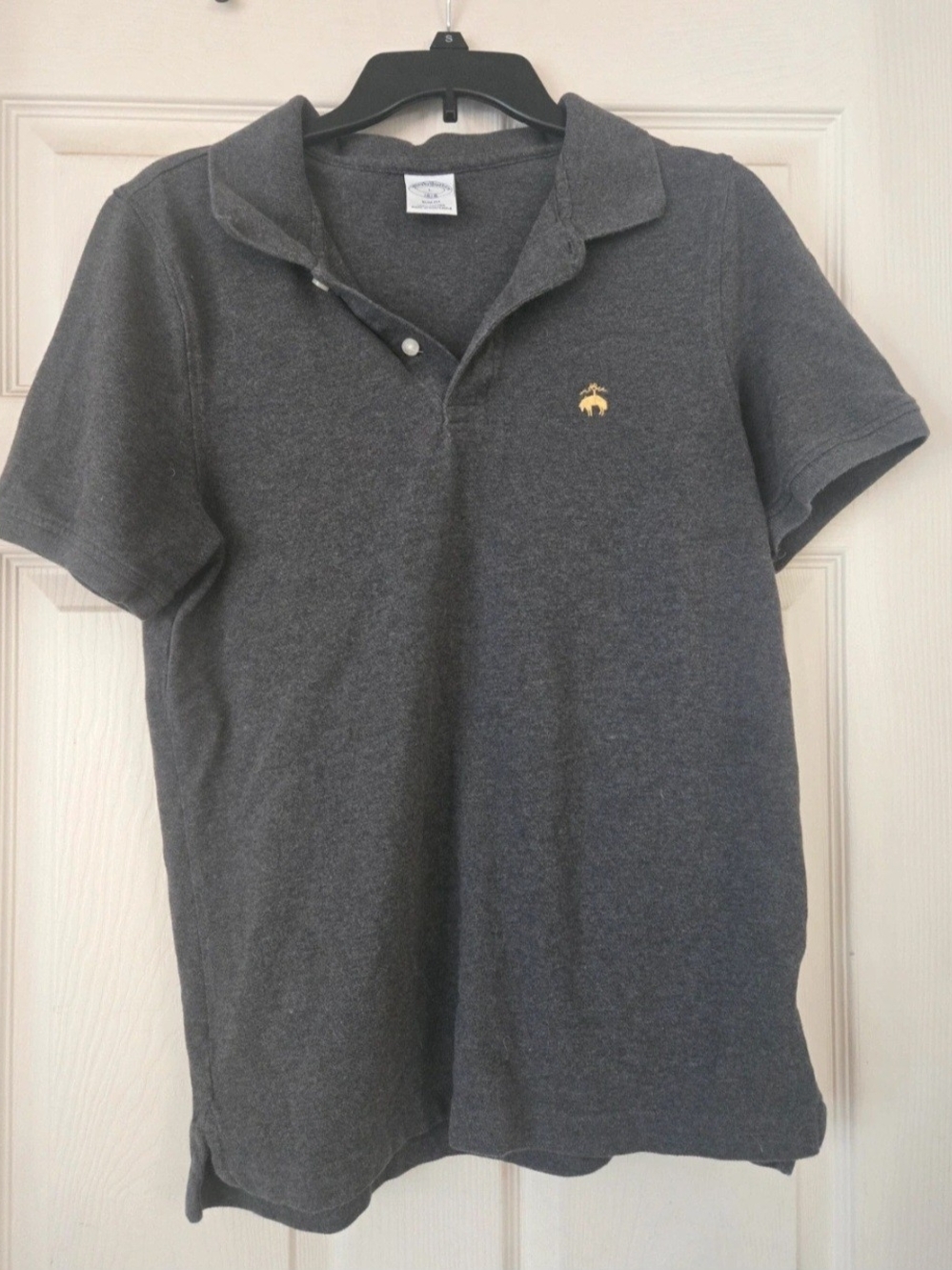 Brooks Brothers Boys Classic Logo Polo Shirt - Dark Gray Heather Sz L